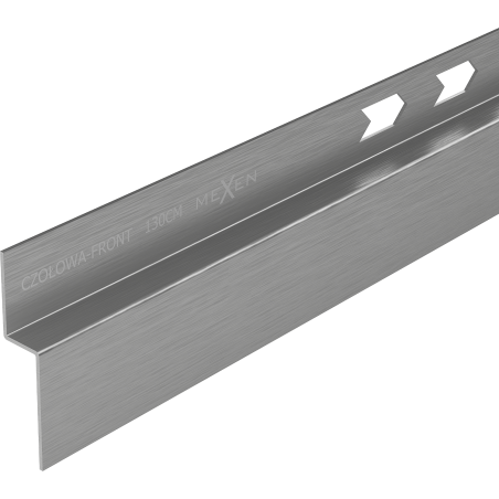 Mexen Line-B listwa brodzikowa czołowa 130 cm, gun gray szczotkowany - 186603130U