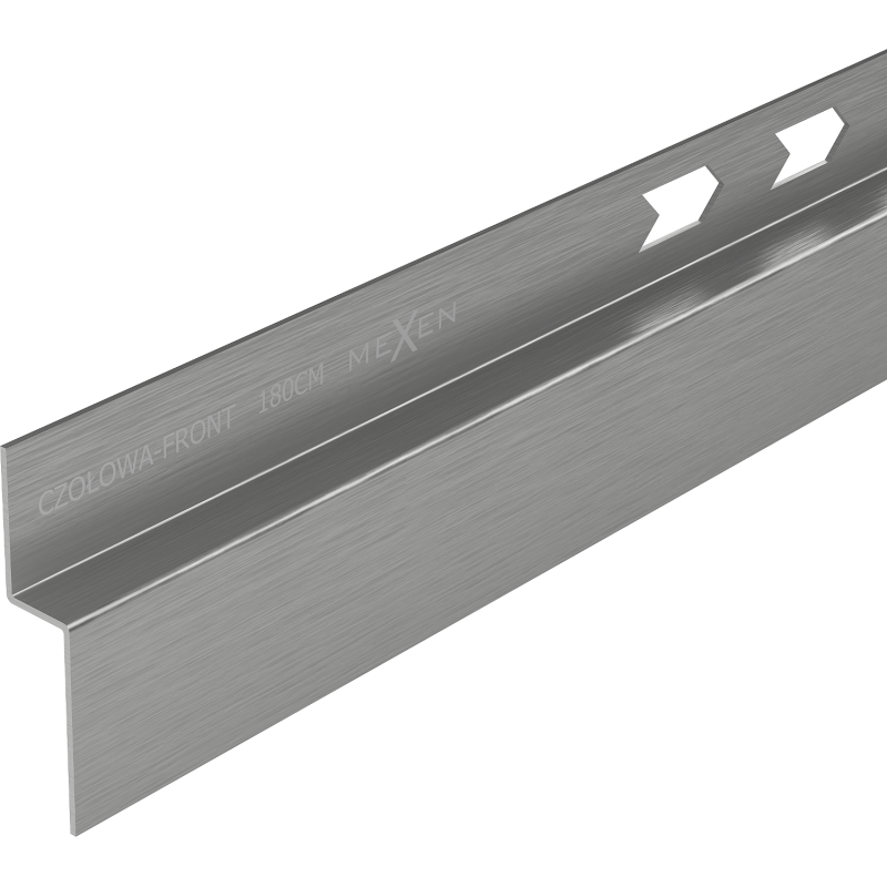 Mexen Line-B listwa brodzikowa czołowa 180 cm, gun gray szczotkowany - 186603180U