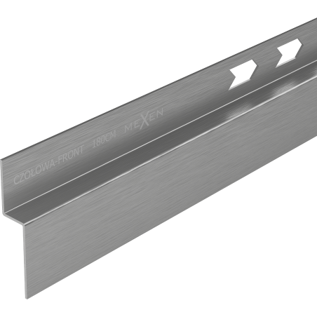 Mexen Line-B plinthe de douche frontale 180 cm, gris acier brossé - 186603180U