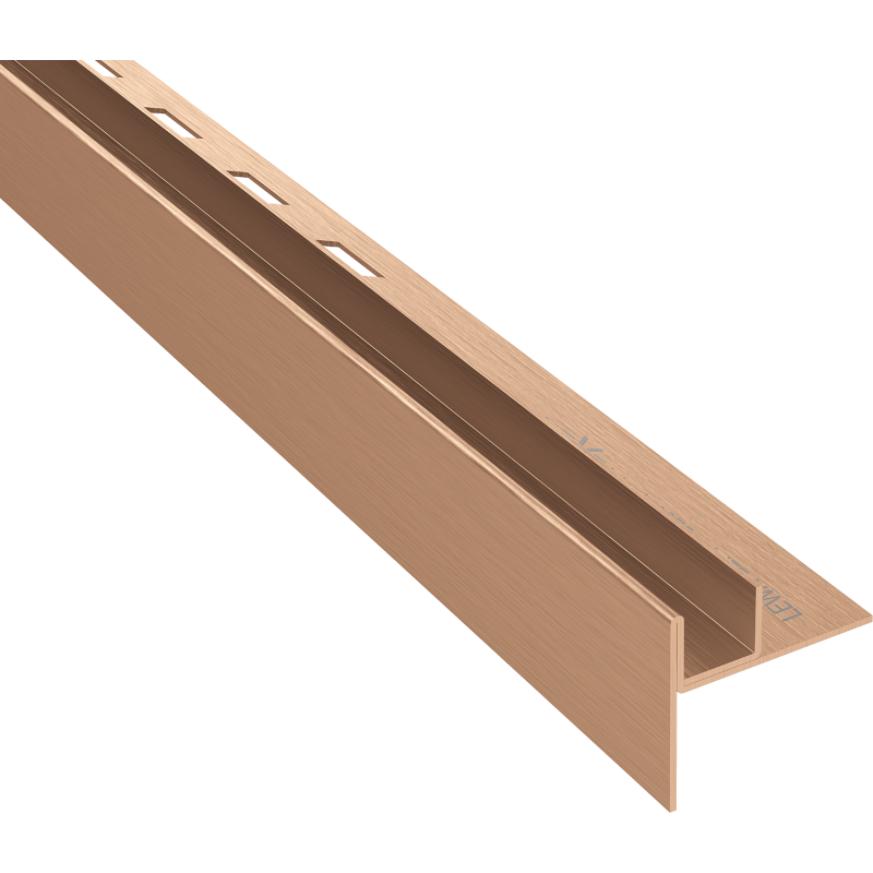 Mexen Line-B aflooplijst voor glas 120 cm links, geborsteld koper - 186504120L