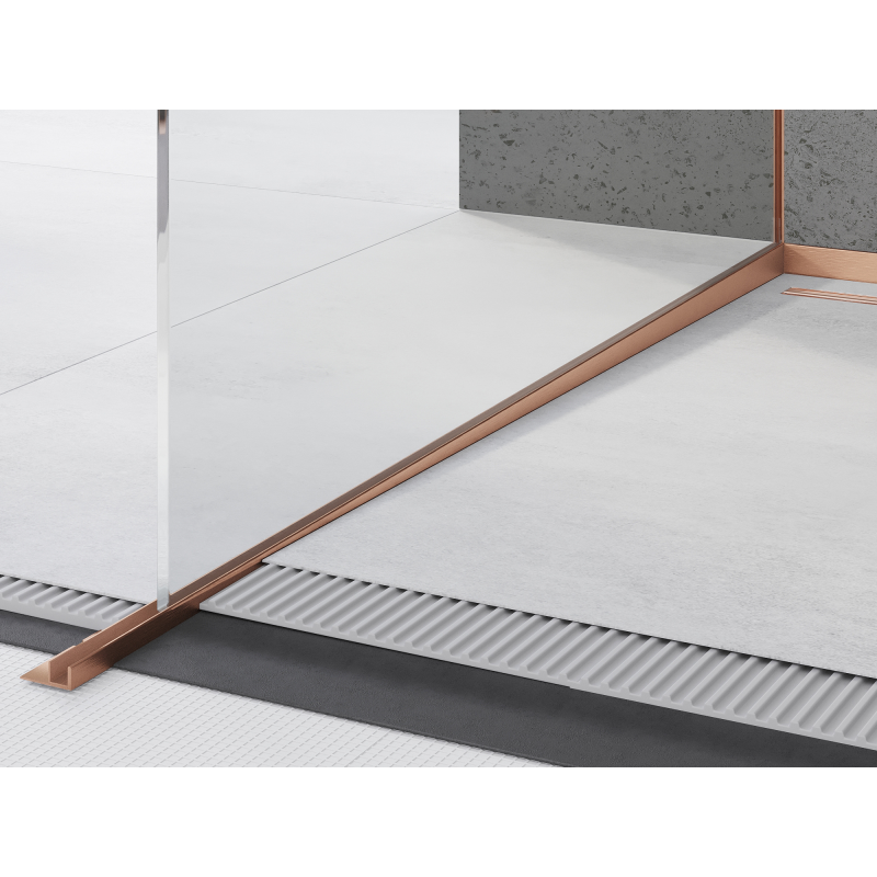 Mexen Line-B listwa spadkowa do szkła 120 cm lewa, miedź szczotkowana - 186504120L