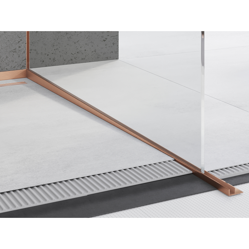 Mexen Line-B λωρίδα κλίσης για γυαλί 120 cm δεξιά, βουρτσισμένο χαλκό - 186504120R