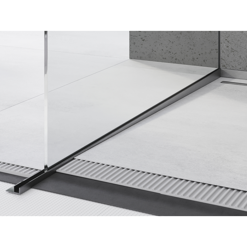 Mexen Line-B listwa spadkowa do szkła 120 cm lewa, gun gray szczotkowany - 186604120L