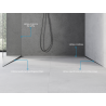 Mexen Line-B riel de pendiente para vidrio 120 cm izquierda, gris pistola cepillado - 186604120L