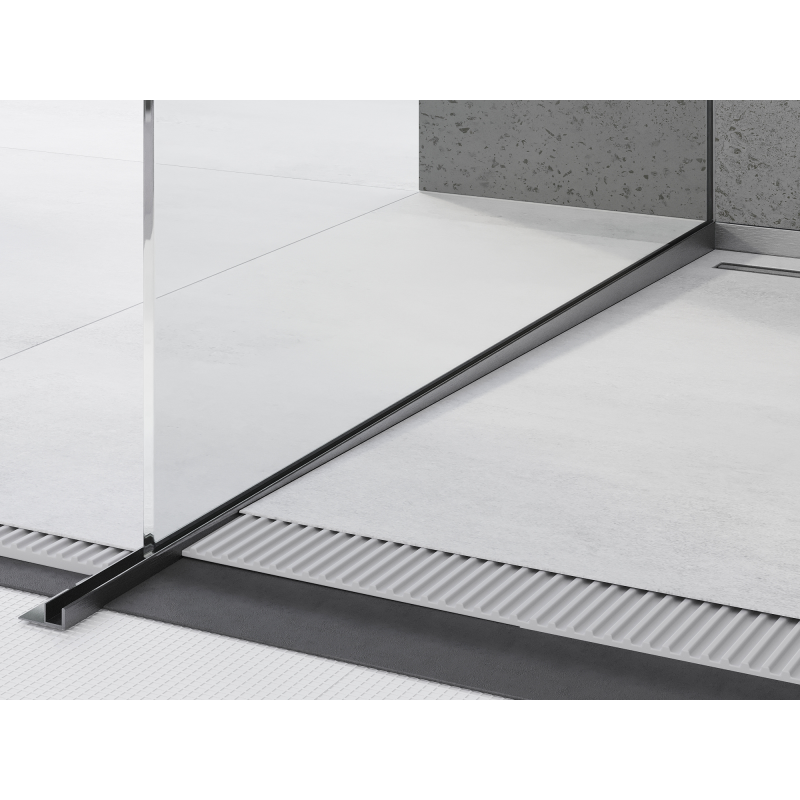 Mexen Line-B calha inclinada para vidro 180 cm esquerda, cinza chumbo escovado - 186604180L