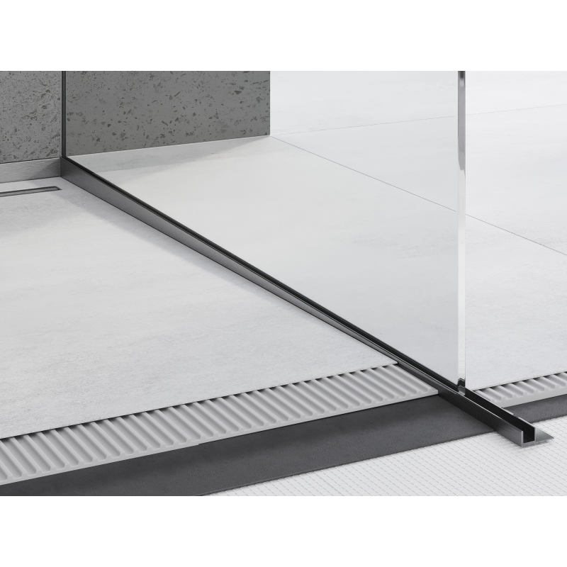 Mexen Line-B guia de declive para vidro 120 cm direita, cinza gun escovado - 186604120R