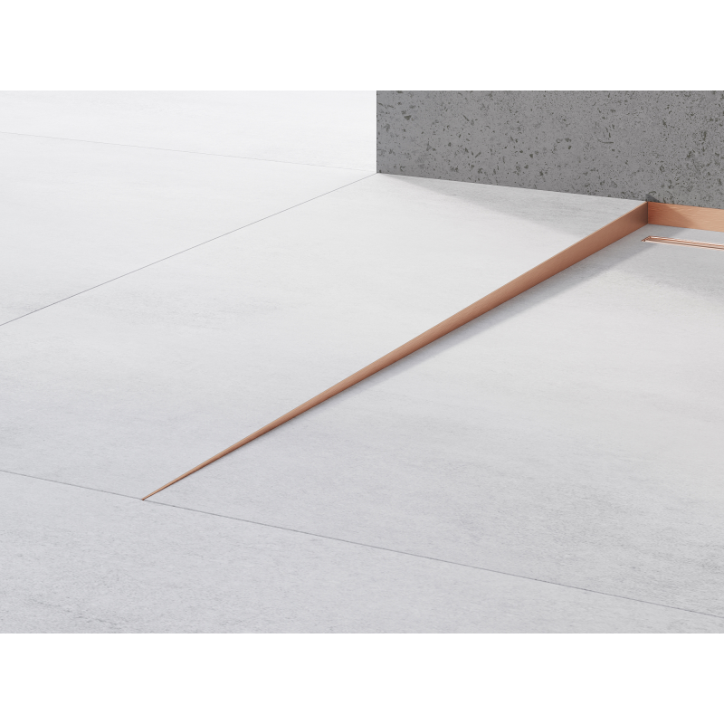 Mexen Line-B golvlist nedåtlutande 180 cm vänster, borstad koppar - 186501180L