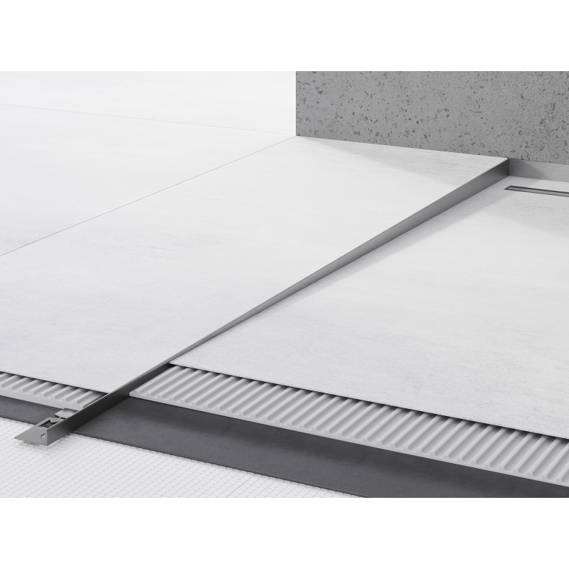 Mexen Line-B afsluitprofiel vloer 120 cm links, gun grijs geborsteld - 186601120L