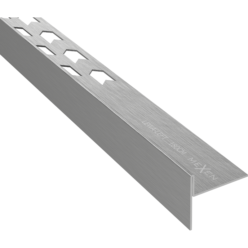 Mexen Line-B Abfallende Bodenleiste 180 cm links, gun grau gebürstet - 186601180L