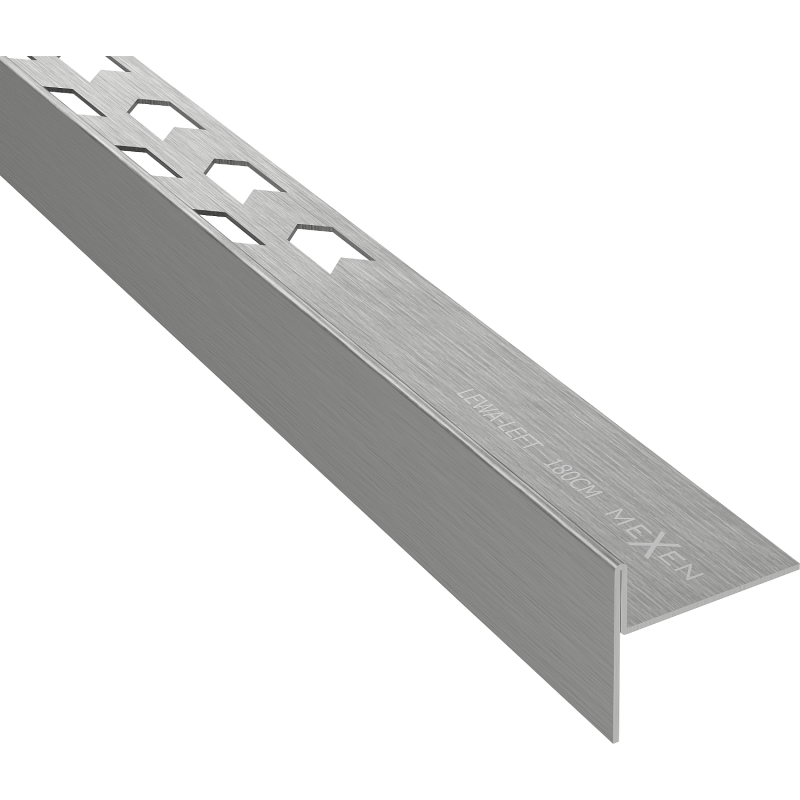 Mexen Line-B listwa spadkowa podłogowa 180 cm lewa, gun gray szczotkowany - 186601180L