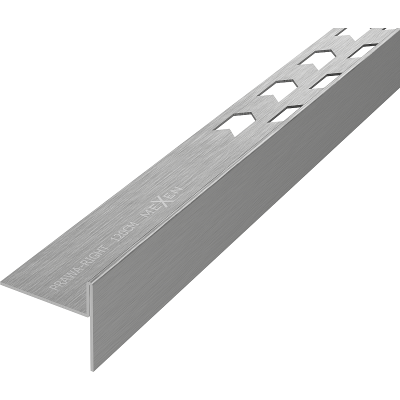 Mexen Line-B listwa spadkowa podłogowa 120 cm prawa, gun gray szczotkowany - 186601120R