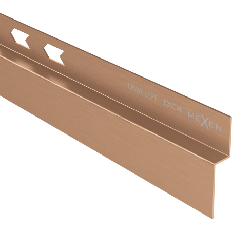 Mexen Line-B listón de inclinación contra la pared 120 cm izquierda, cobre cepillado - 186502120L