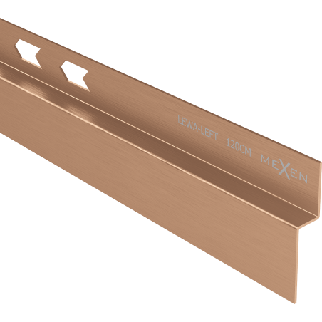 Mexen Line-B seinän viisteprofiili 120 cm vasen, harjattu kupari - 186502120L