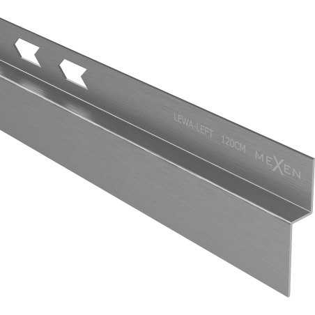 Mexen Line-B rodapé inclinável de parede 120 cm esquerda, gun gray escovado - 186602120L
