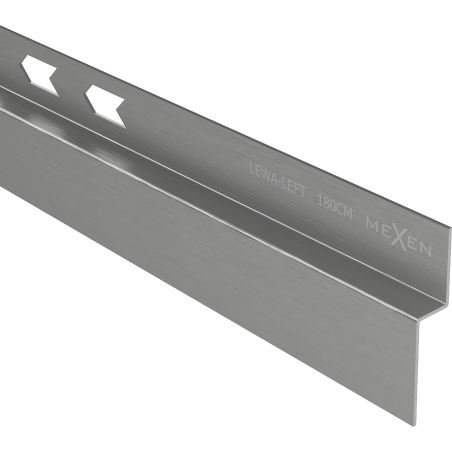 Mexen Line-B listwa spadkowa przyścienna 180 cm lewa, gun gray szczotkowany - 186602180L