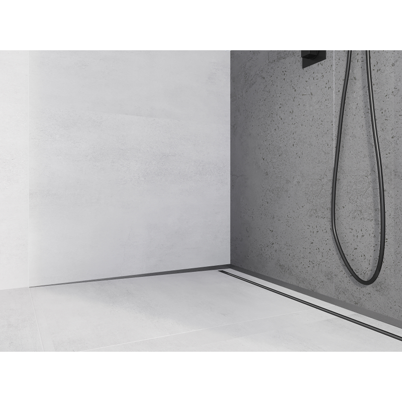 Mexen Line-B rodapé inclinável de parede 120 cm esquerda, gun gray escovado - 186602120L
