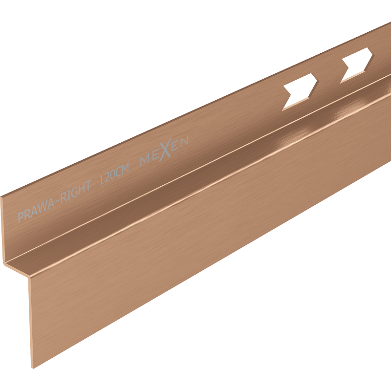 Mexen Line-B stenska padajoča letvica 120 cm desna, brušen baker - 186502120R