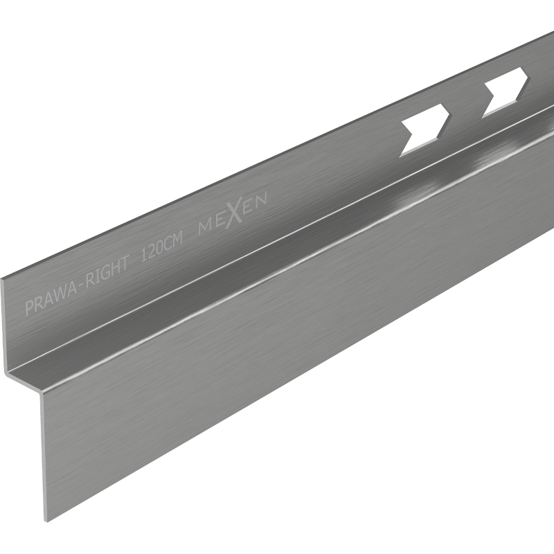 Mexen Line-B moldura de pared inclinada 120 cm derecha, gris pistola cepillado - 186602120R