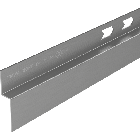 Mexen Line-B listwa spadkowa przyścienna 120 cm prawa, gun gray szczotkowany - 186602120R