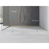 Mexen Line-B lista de caída para vidrio 120 cm izquierda, dorada - 185004120L