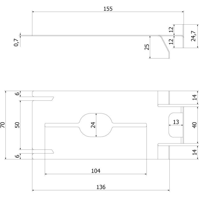 Mexen Uni klips mocujący górny - C9907-03