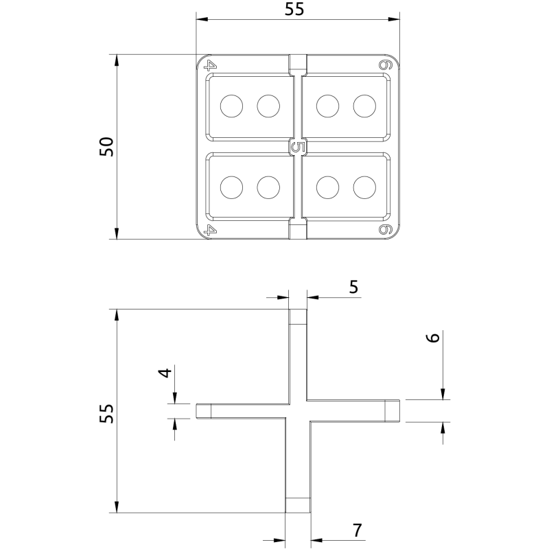 Mexen Uni krzyżak dystansowy do deski tarasowej 4, 5, 6, 7 mm - C9907-03