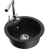 Mexen Diego granite single-bowl sink with Duero kitchen tap, black - 6512-77-671600-00