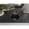 Mexen Diego fregadero de granito de 1 compartimento con grifo de cocina Duero, negro - 6512-77-671600-50