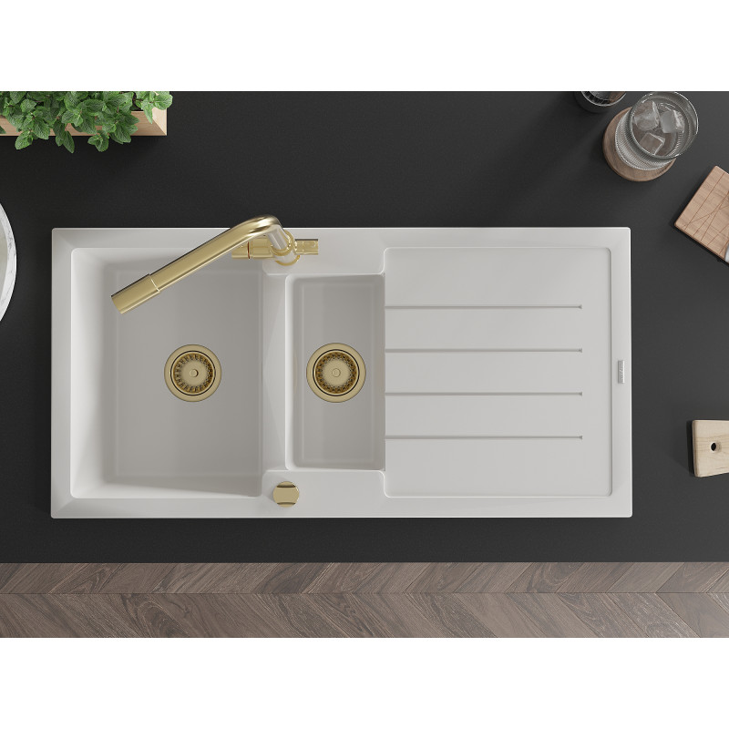 Mexen Andres νεροχύτης γρανίτη 1,5-θάλαμος με αποστραγγιστήρα και μπαταρία