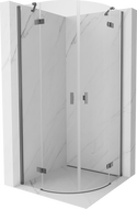Mexen Mist kabina prysznicowa półokrągła uchylna 80 x 80 cm, transparent, gun metal - 8A33-080-080-95-00