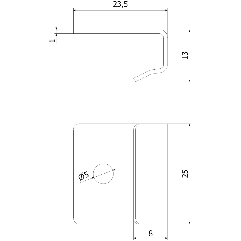 Mexen UniBase klips montażowy startowy do deski tarasowej + wkręt 4 x 30 mm (10 szt.)  - C9908-01