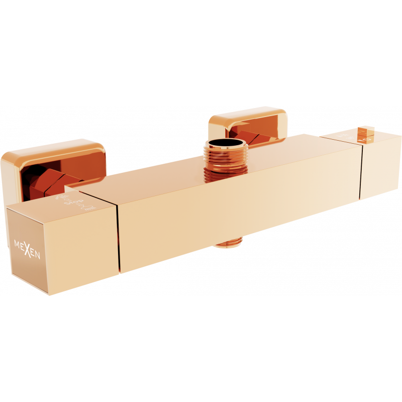 Mexen Cube termostatyczna bateria prysznicowa, różowe złoto - 77250-60