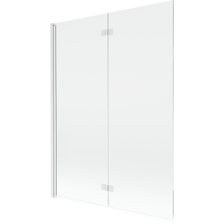 Mexen Mist parawan nawannowy 2-skrzydłowy lewy 130 x 150 cm, transparent, biały - 8A9-130-002-20-00-L