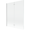 Mexen Mist parawan nawannowy 2-skrzydłowy lewy 140 x 150 cm, transparent, biały - 8A9-140-002-20-00-L