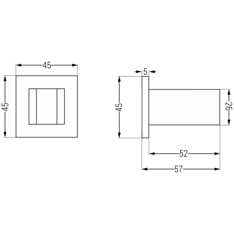 Mexen Cube θήκη ντους, ροζ χρυσό - 79350-60