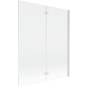 Mexen Mist parawan nawannowy 2-skrzydłowy prawy 140 x 150 cm, transparent, biały - 8A9-140-002-20-00-P