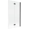 Mexen Mist parawan nawannowy 2-skrzydłowy prawy 100 x 150 cm, transparent, gun gray szczotkowany - 8A9-100-002-66-00-P
