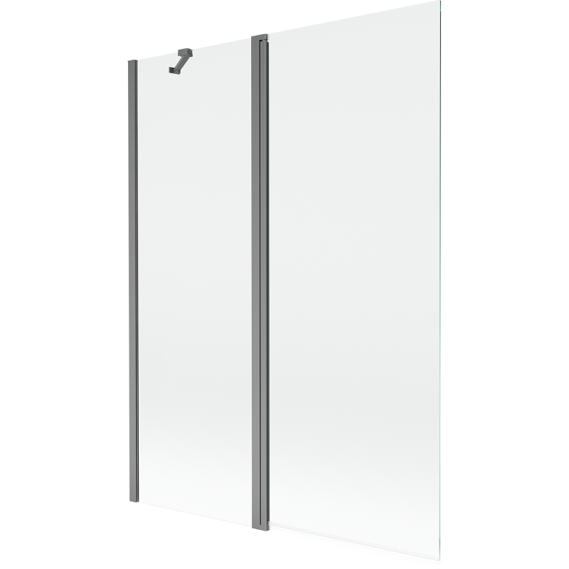 Mexen Mist parawan nawannowy 2-skrzydłowy 130 x 150 cm, transparent, gun metal - 8A9-130-011-95-00