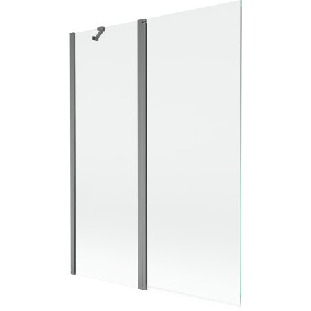 Mexen Mist parawan nawannowy 2-skrzydłowy 130 x 150 cm, transparent, gun metal - 8A9-130-011-95-00