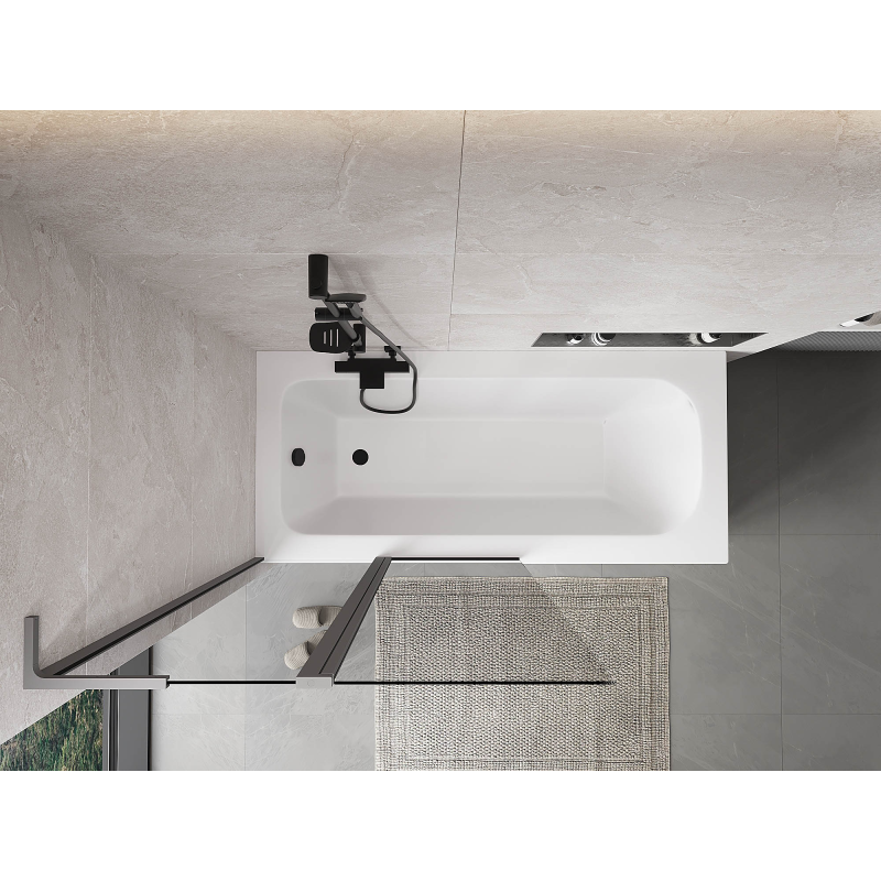 Mexen Mist L parawan nawannowy 2-skrzydłowy 100 x 150 cm, transparent, gun metal - 8A9L-100-011-95-00