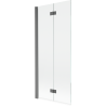 Mexen Mist parawan nawannowy 2-skrzydłowy lewy 80 x 150 cm, transparent, gun metal - 8A9-080-002-95-00-L