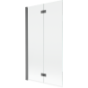 Mexen Mist parawan nawannowy 2-skrzydłowy lewy 100 x 150 cm, transparent, gun metal - 8A9-100-002-95-00-L