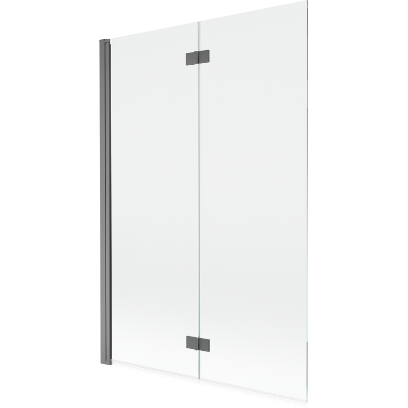 Mexen Mist parawan nawannowy 2-skrzydłowy lewy 120 x 150 cm, transparent, gun metal - 8A9-120-002-95-00-L
