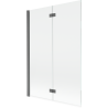Mexen Mist parawan nawannowy 2-skrzydłowy lewy 120 x 150 cm, transparent, gun metal - 8A9-120-002-95-00-L