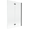 Mexen Mist parawan nawannowy 2-skrzydłowy prawy 120 x 150 cm, transparent, gun metal - 8A9-120-002-95-00-P