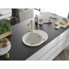 Mexen Kevin fregadero de granito de 1 seno con escurridor y grifo de cocina Duero, blanco - 6517-20-671600-50
