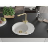 Mexen Kevin fregadero de granito de 1 seno con escurridor y grifo de cocina Duero, blanco - 6517-20-671600-50