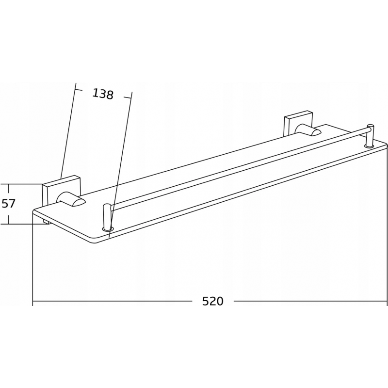 Mexen Rufo estante colgante de vidrio, dorado - 7050937-50