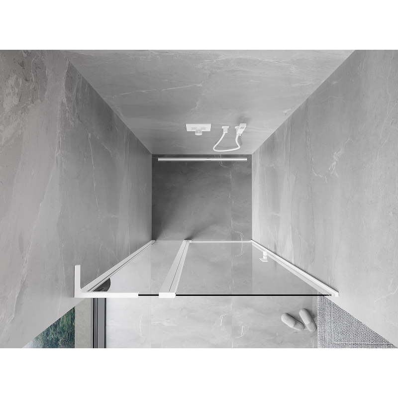 Mexen Mist L drzwi prysznicowe uchylne 90 cm, transparent, białe - 8A4L-090-000-20-00