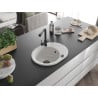 Mexen Kevin granite kitchen sink 1-bowl with drainer and Duero kitchen faucet, white - 6517-20-671600-70